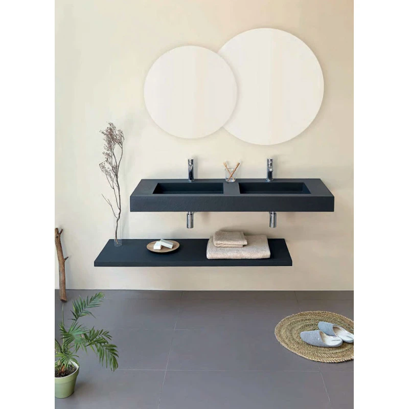 Vasque Suspendue - Clever Duo - Dimensions 140 X 46 X 11,5 Cm 3 Vasque Suspendue - Clever Duo - Dimensions 140 X 46 X 11,5 Cm