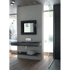 Vasque Suspendue Murale Centrée Frame - Texture Ardoise -Maison du Confort vasque suspendue murale centree frame texture ardoise 1